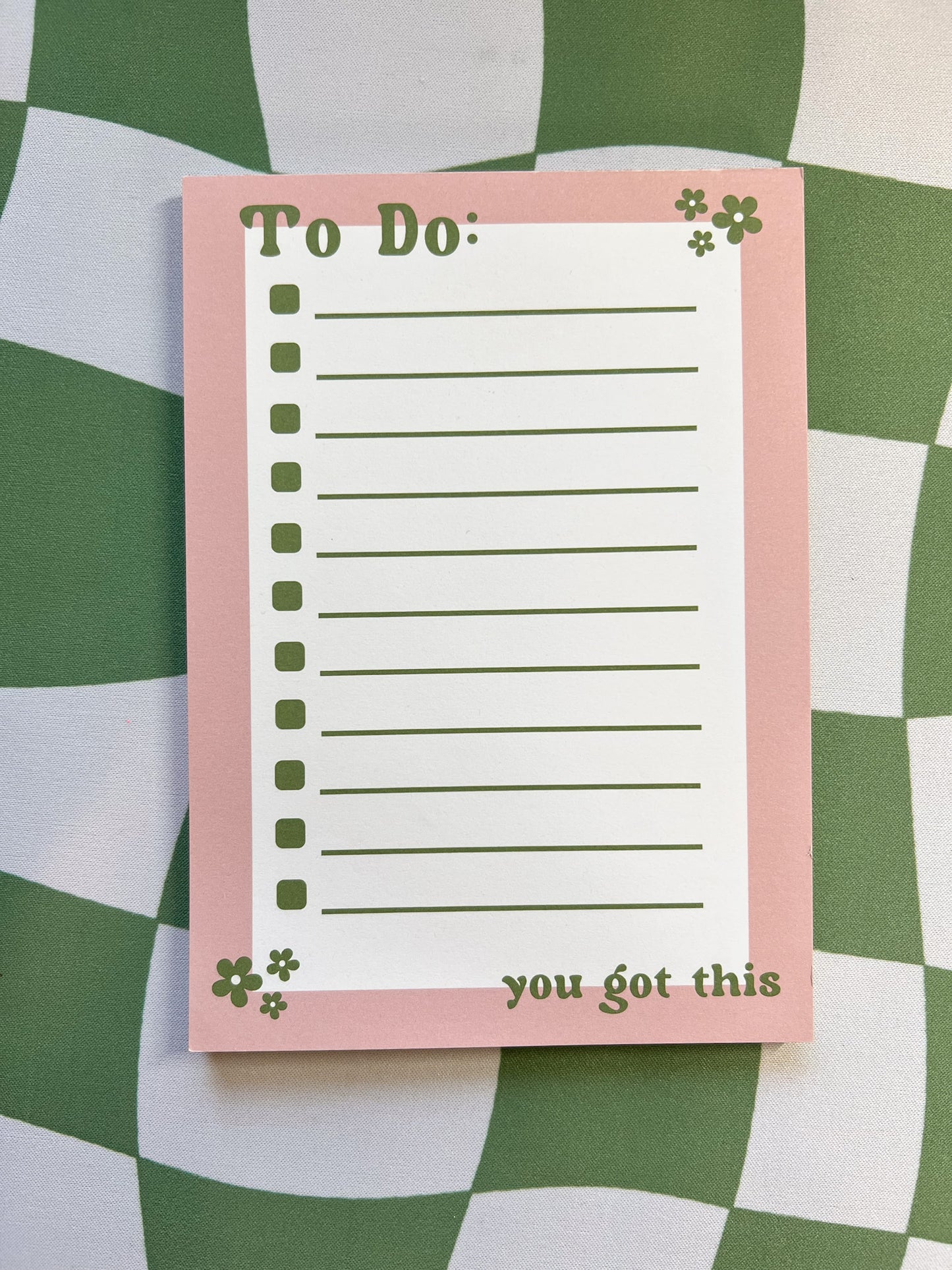 5x7 Pink & Green To-Do List