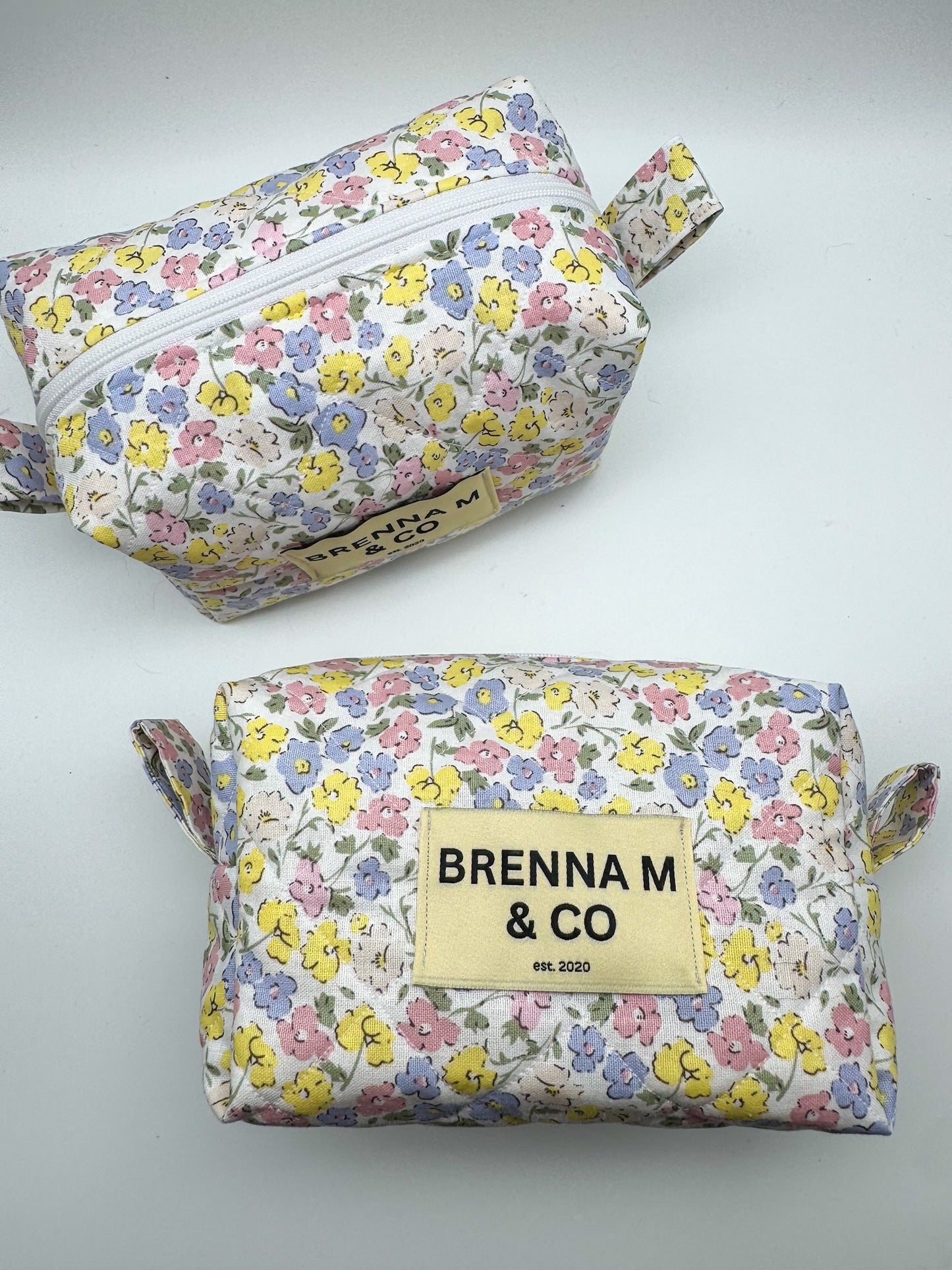 Pastel Floral Quilted Pouch