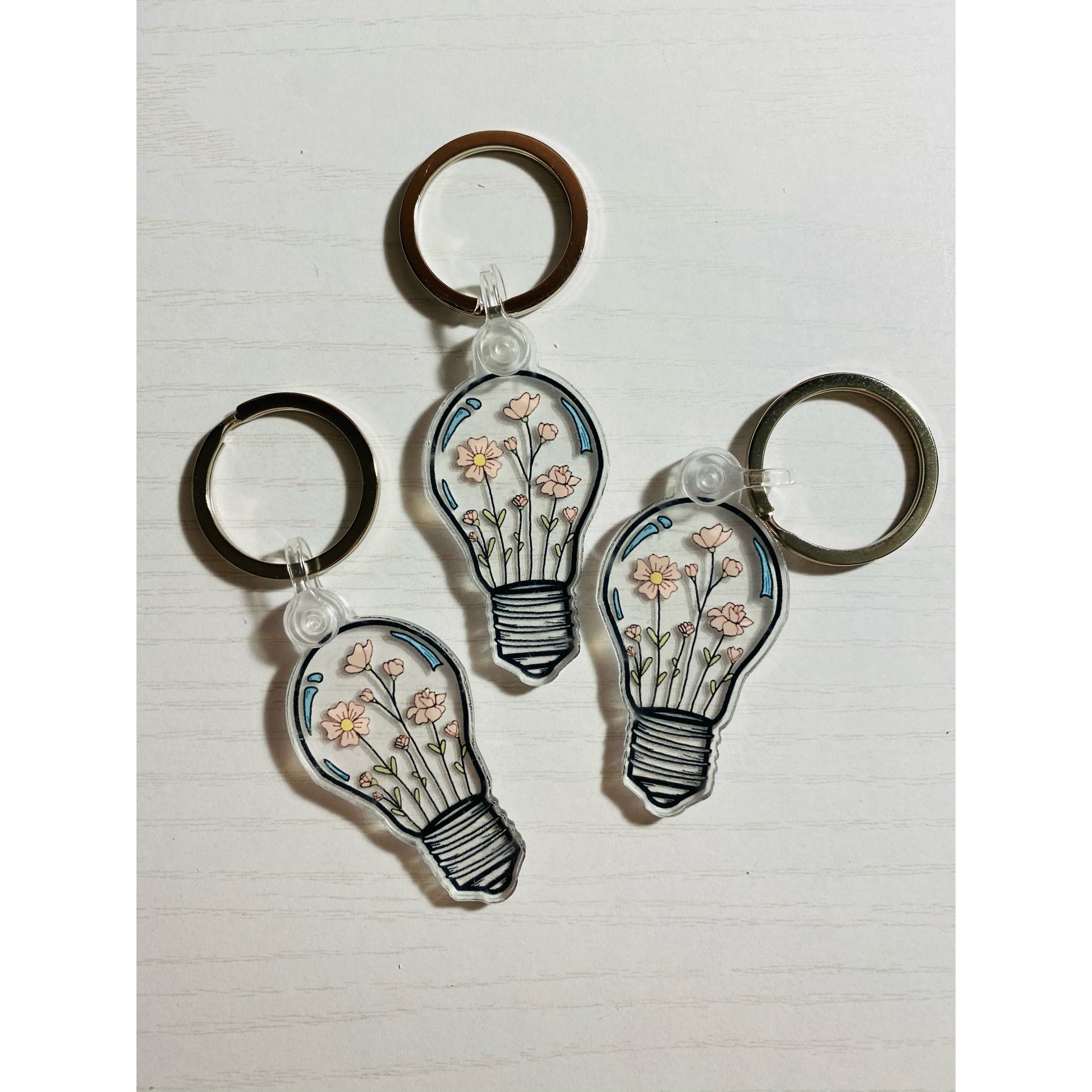 Clear Poppy Flower Keychain | Brenna M & Co | Brenna M and Co | Poppy Flower | Keychain | Small Keychain | Accessories | Keychain Accessories