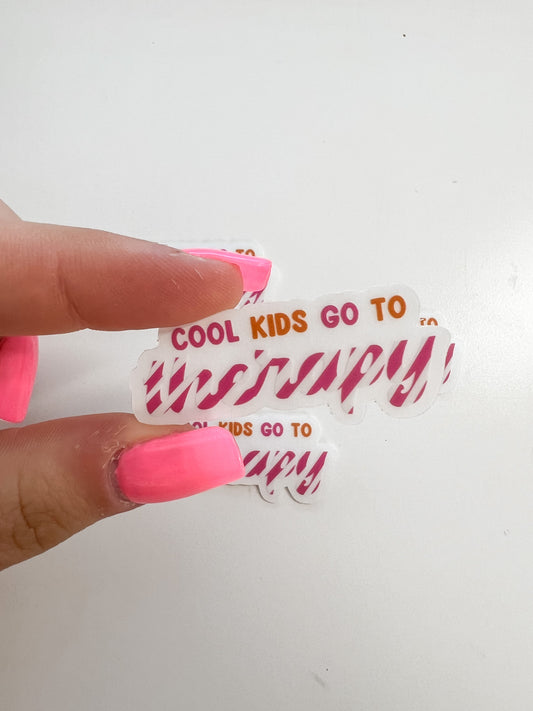 Clear Cool Kids Go To Therapy Sticker