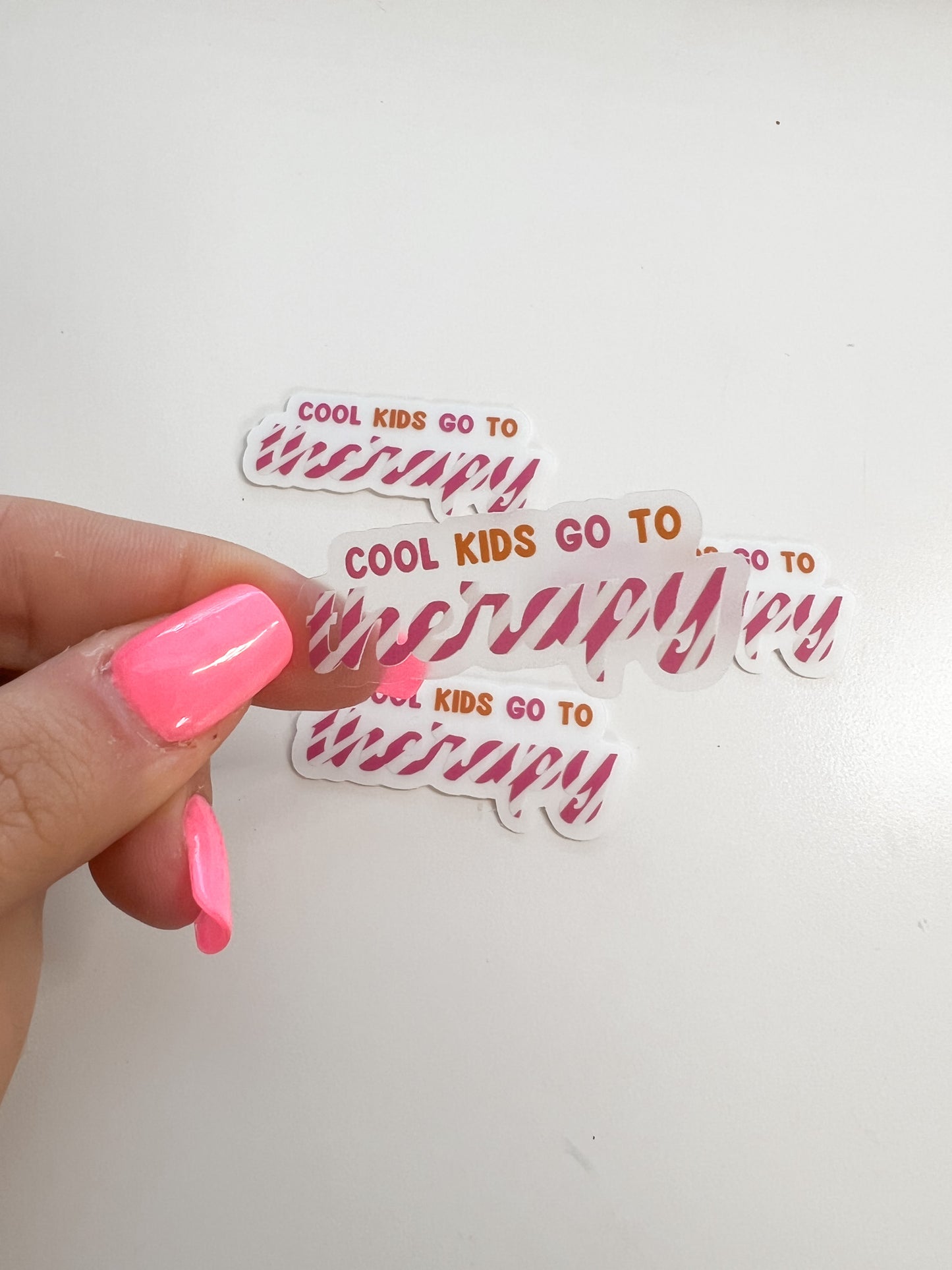 Clear Cool Kids Go To Therapy Sticker