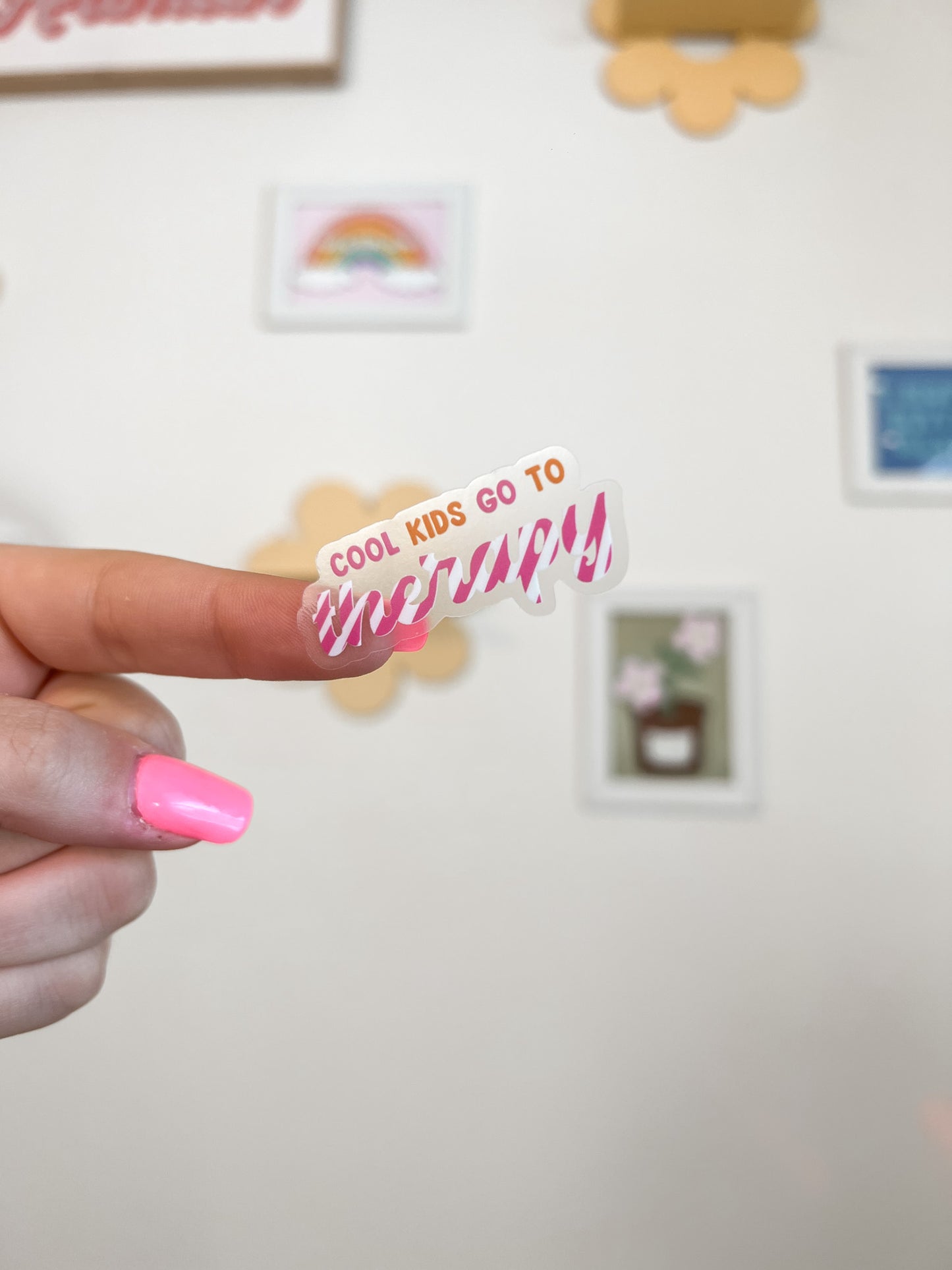 Clear Cool Kids Go To Therapy Sticker
