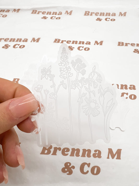 Clear Meadow Floral Sticker