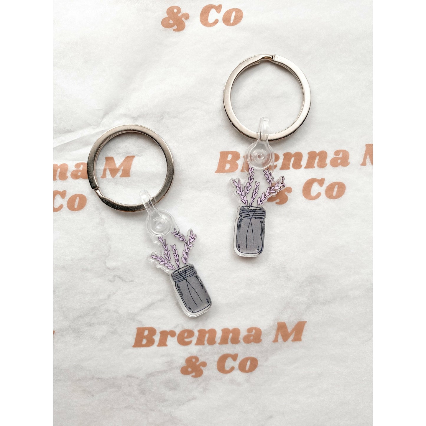 Mini Lavender Blossom Keychain
