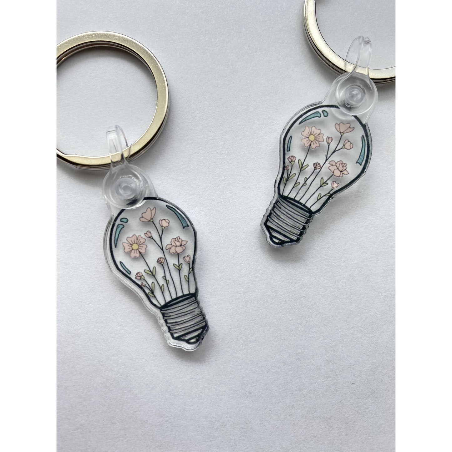 Mini Poppy Flower Light Bulb Keychain