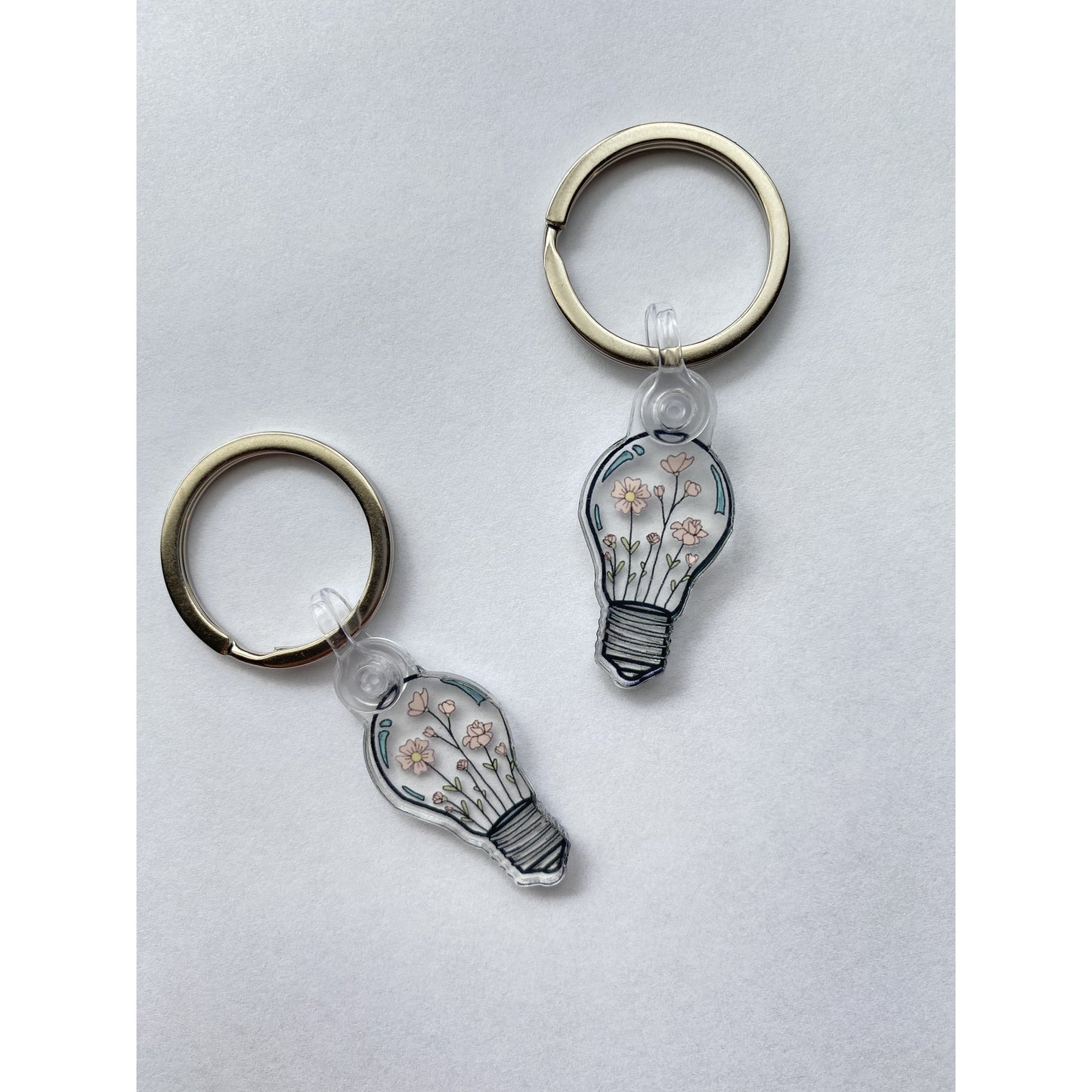 Mini Poppy Flower Light Bulb Keychain