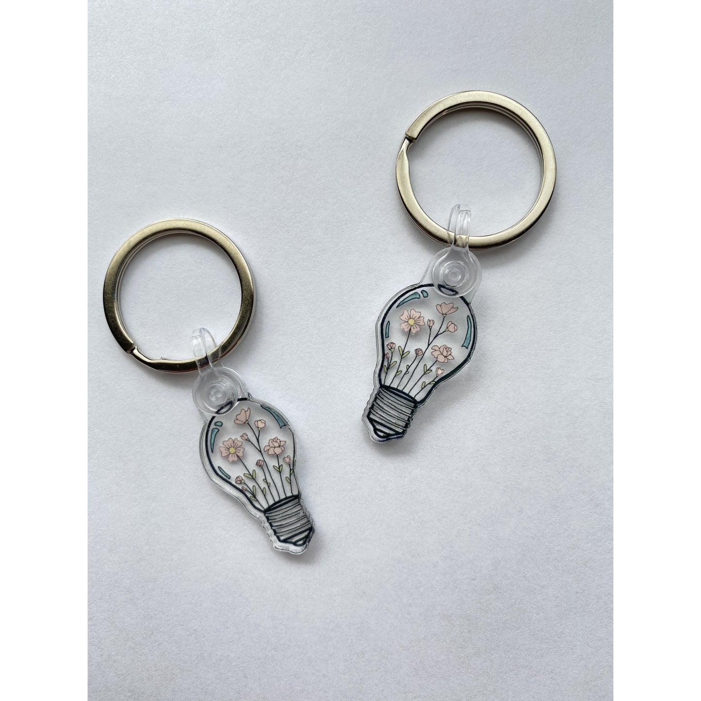 Mini Poppy Flower Light Bulb Keychain