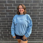 Professional Overthinker Embroidered Blue Midweight Crewneck