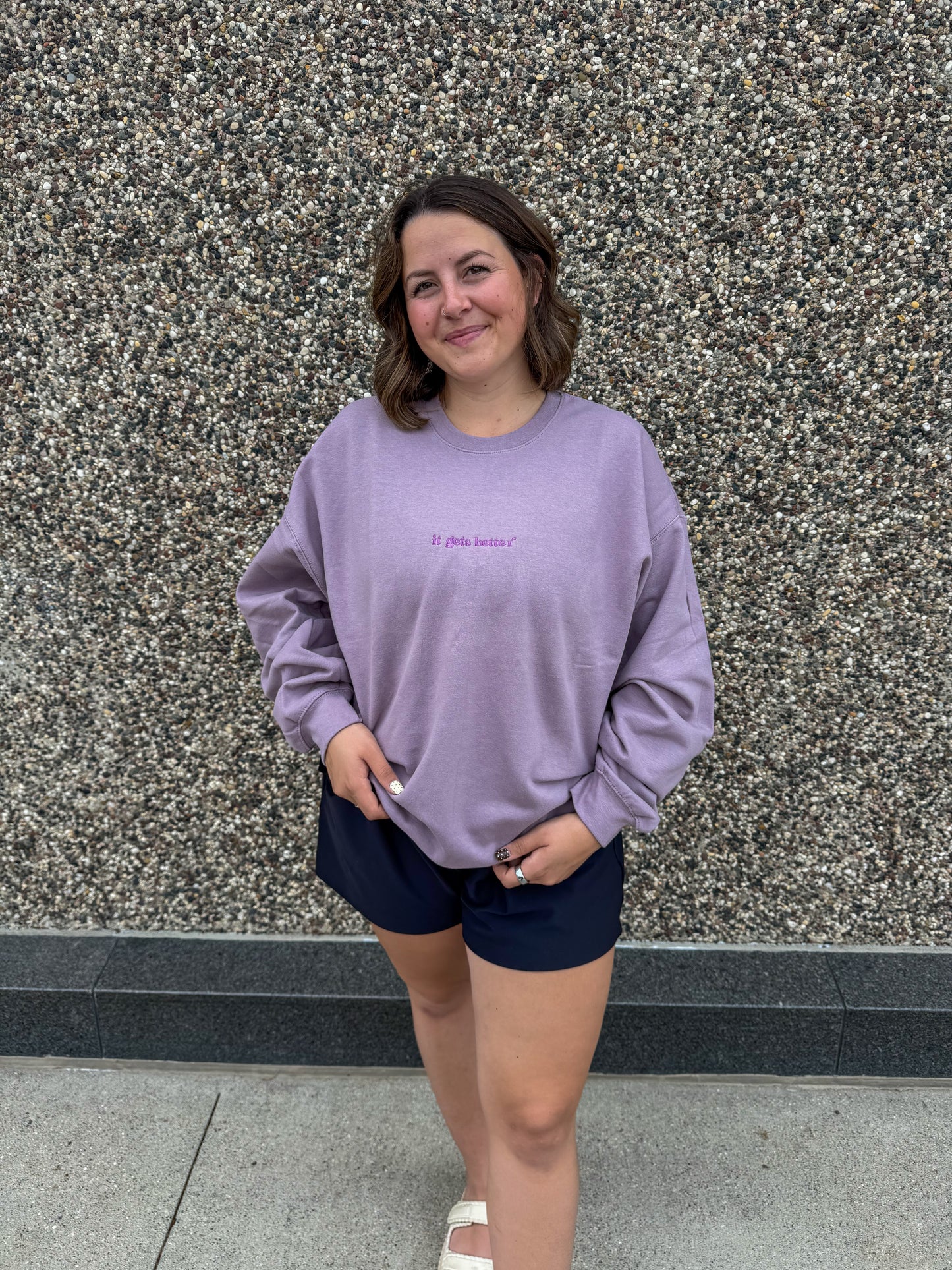 It Gets Better Embroidered Paragon Midweight Crewneck