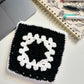 Black & White Crochet Zipper Pouch