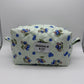 Mint Blueberry Quilted Makeup Bag
