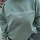 Overstimulated Embroidered Sage Midweight Crewneck