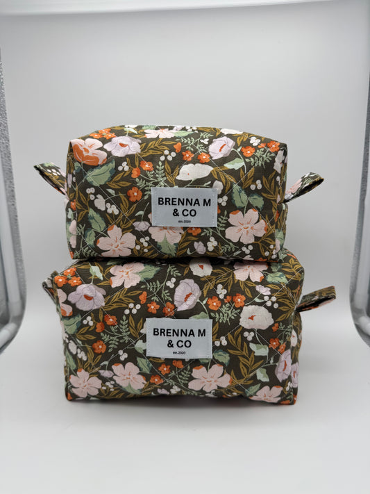 Autumn Bloom Quilted Makeup Bag