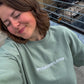 Overstimulated Embroidered Sage Midweight Crewneck