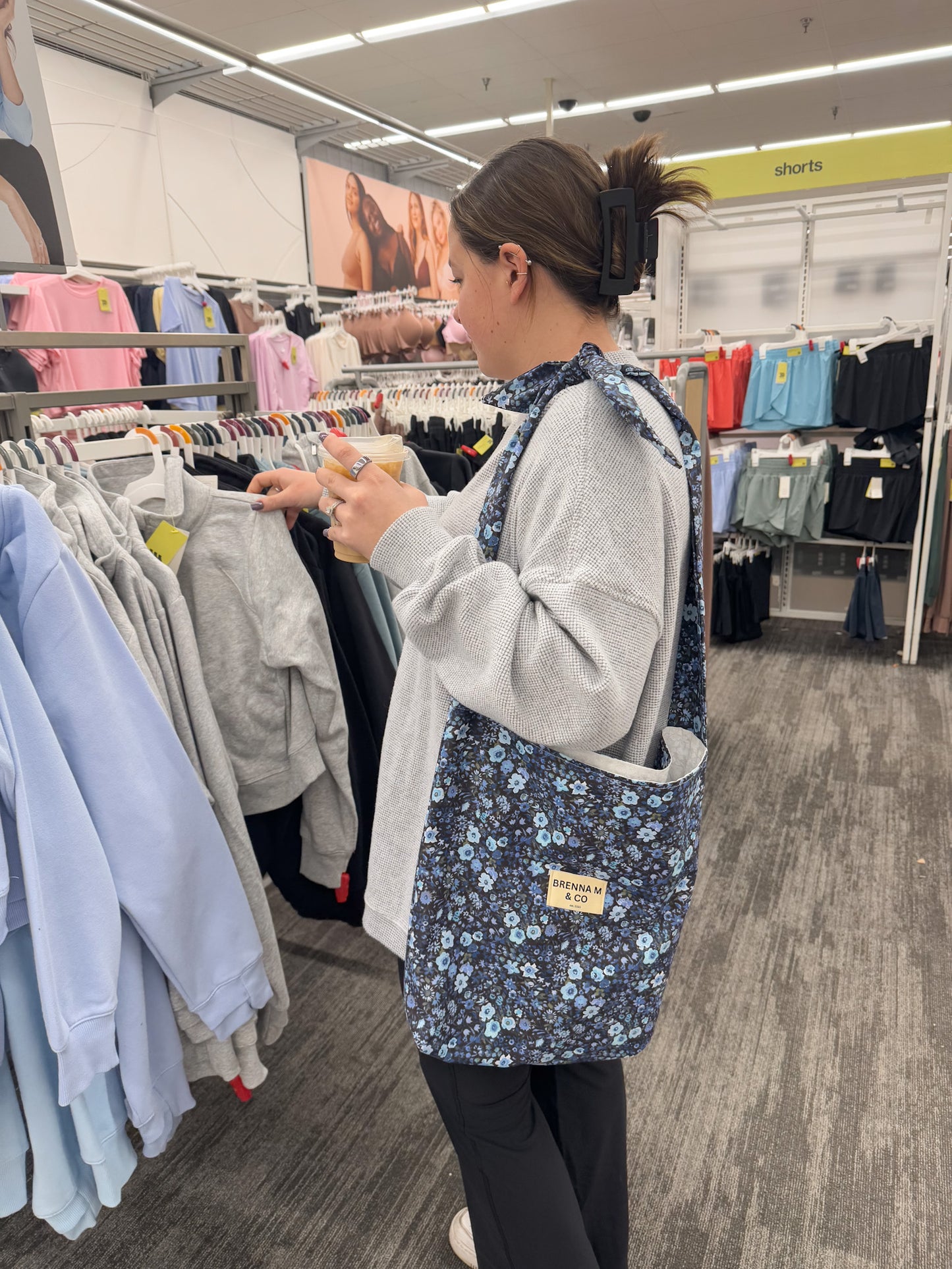 Blue Floral Tote Bag