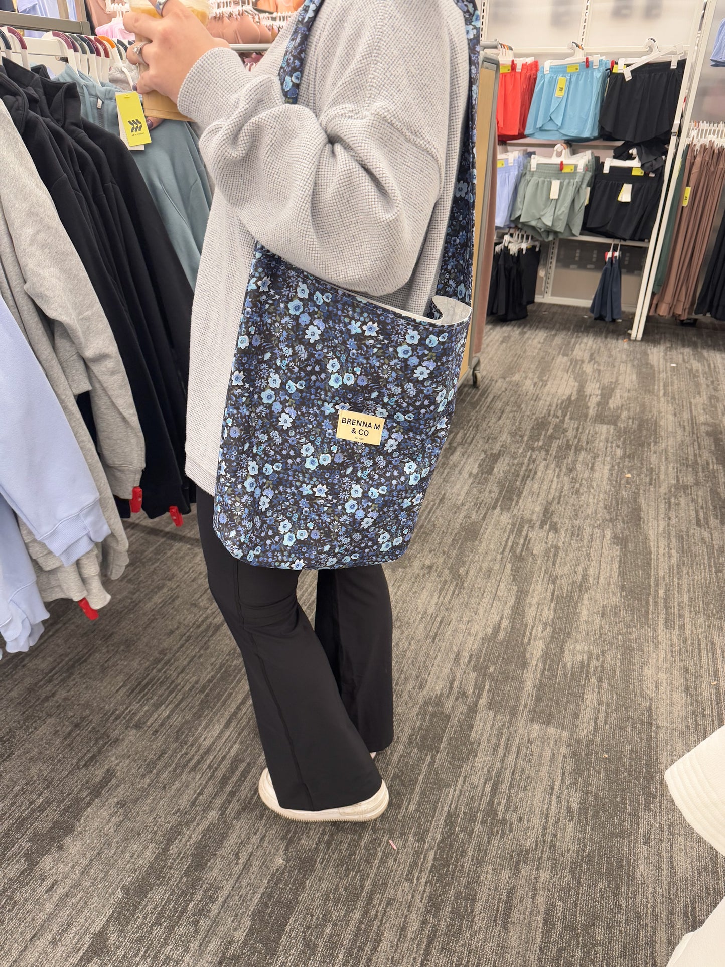 Blue Floral Tote Bag