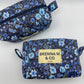 Blue Floral Quilted Pouch