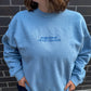 Professional Overthinker Embroidered Blue Midweight Crewneck