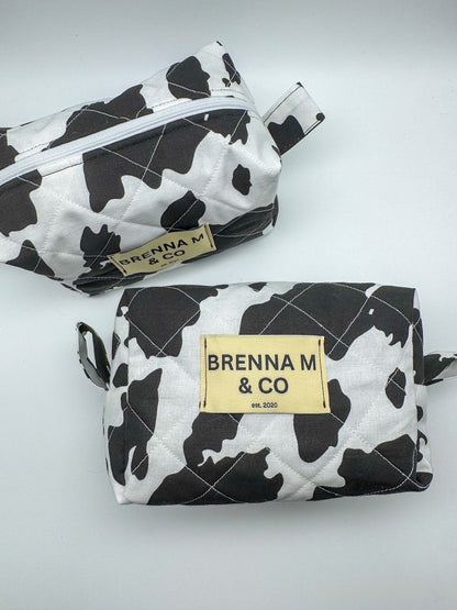 Cow Print Quilted Pouch