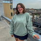 Overstimulated Embroidered Sage Midweight Crewneck