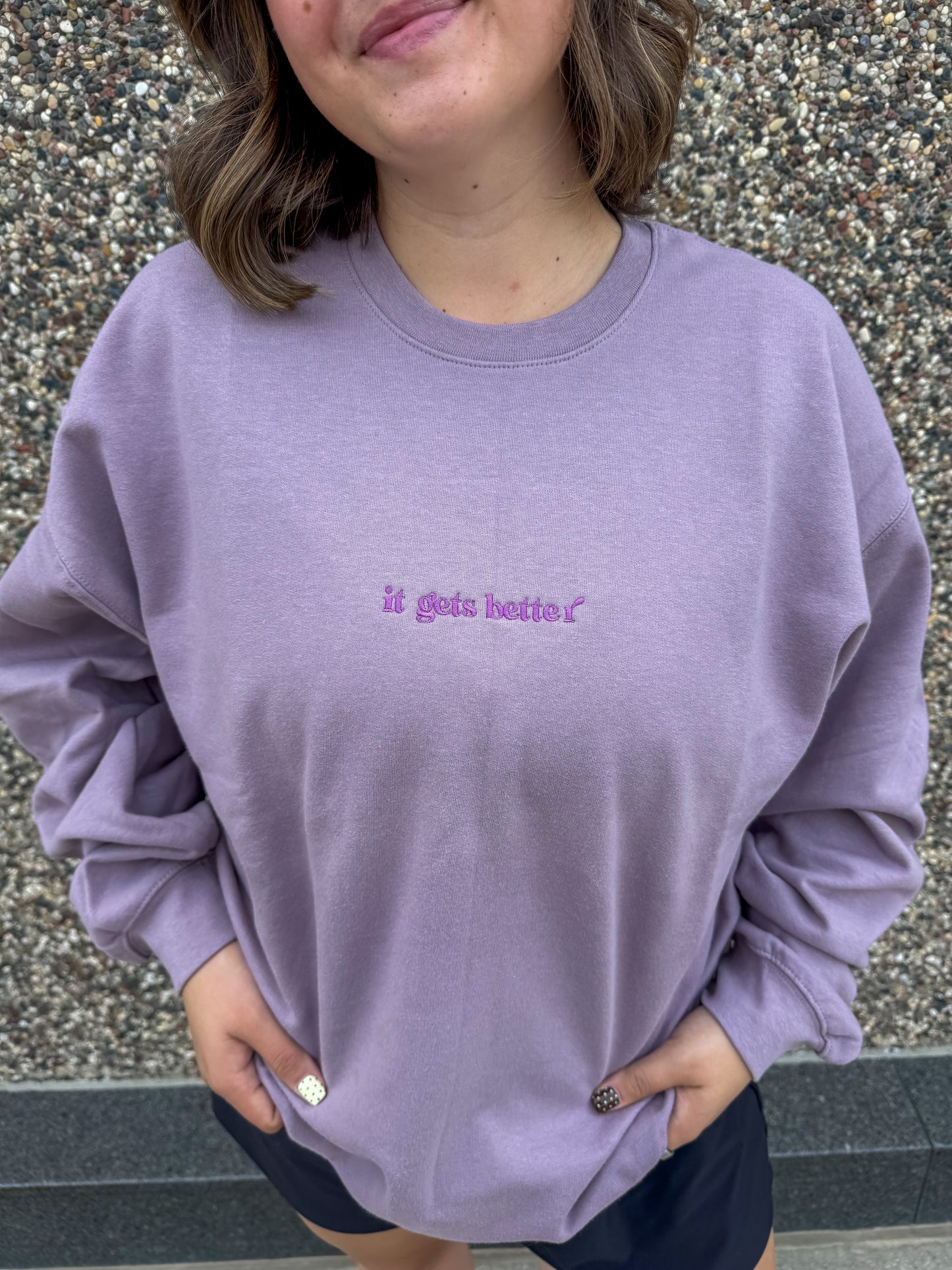 It Gets Better Embroidered Paragon Midweight Crewneck