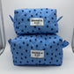 Blue Meadow Quilted Makeup Bag