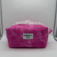 Pink Petal Quilted Makeup Bag