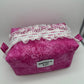 Pink Petal Quilted Makeup Bag
