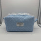 Blue White Dot Quilted Makeup Bag