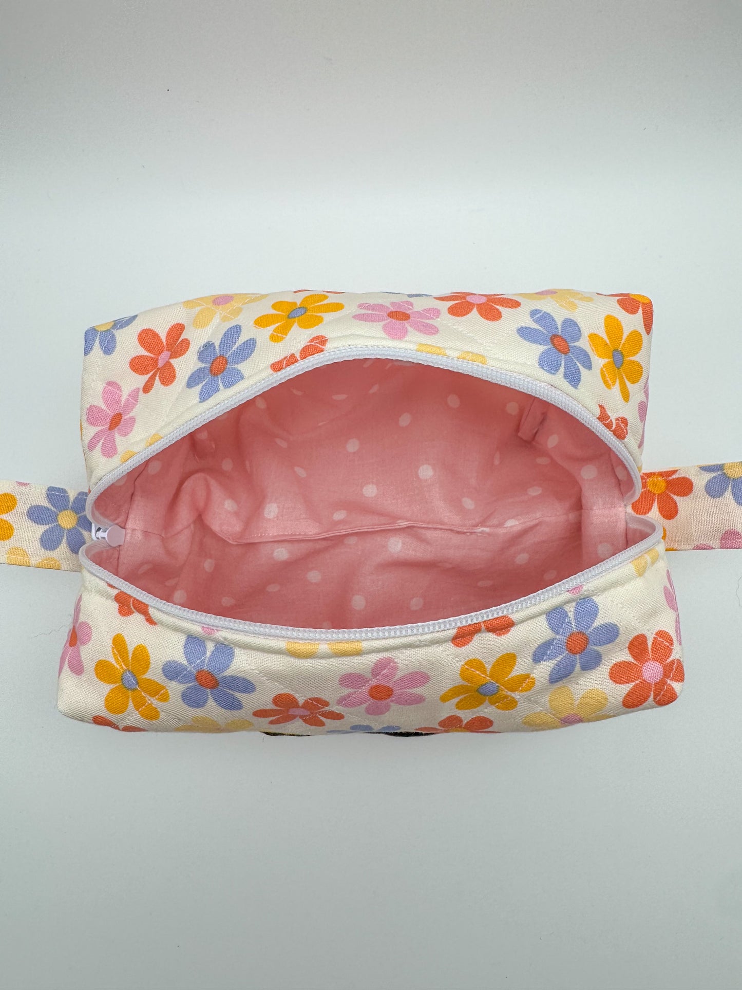 Vibrant Floral Quilted Pouch