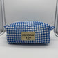 Blue Gingham Quilted Pouch