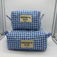 Blue Gingham Quilted Pouch