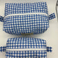 Blue Gingham Quilted Pouch
