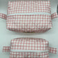 Pink Gingham Quilted Pouch