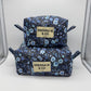 Blue Floral Quilted Pouch