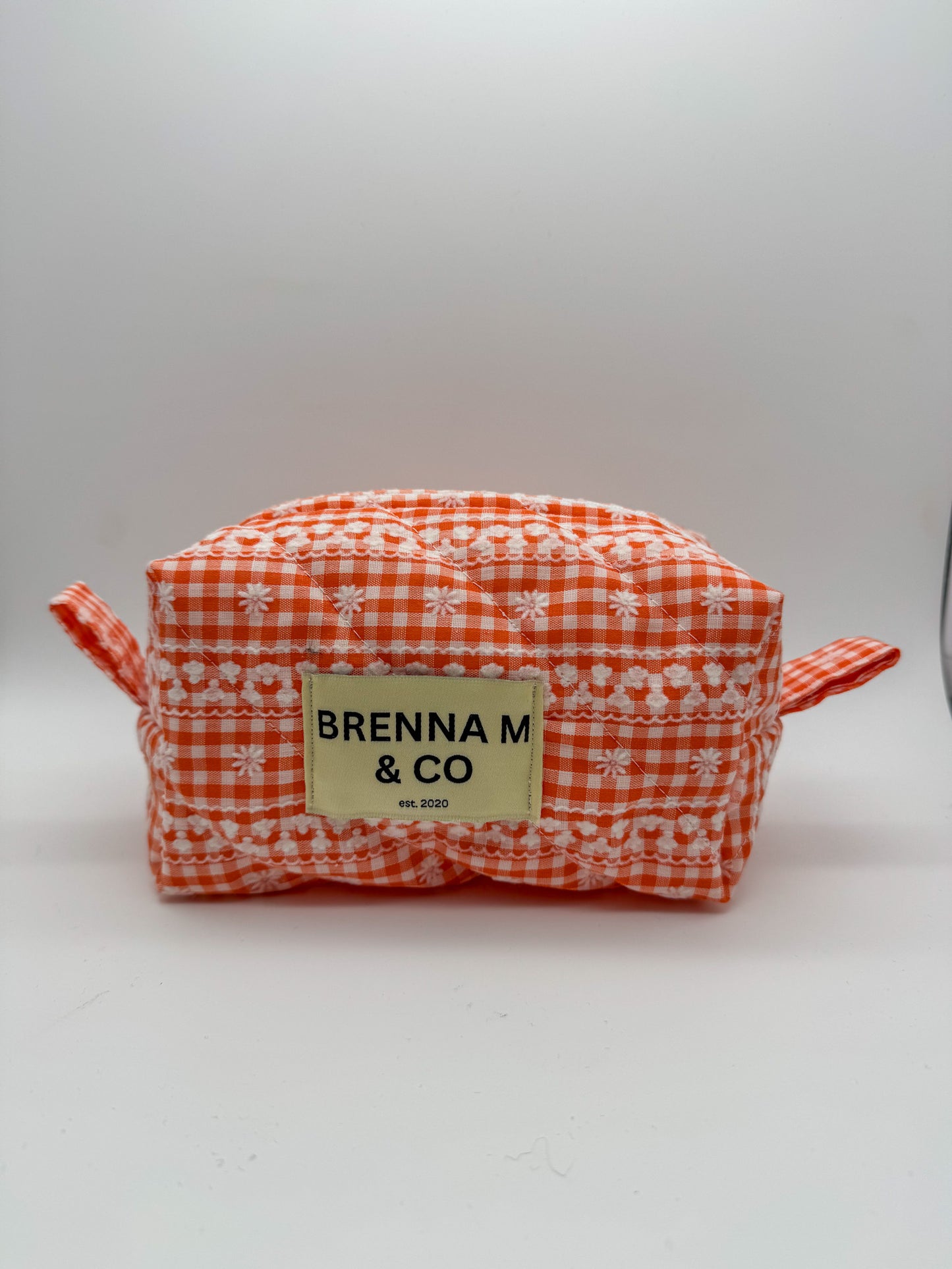 Lacey Orange Daisy Quilted Pouch