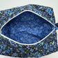 Blue Daisy Flower Quilted Pouch