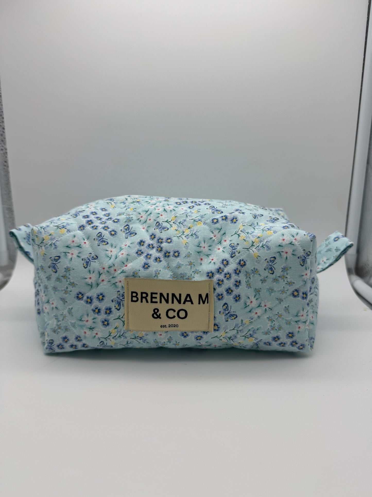 Blue Butterfly Quilted Pouch