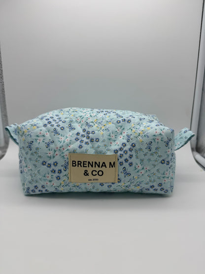 Blue Butterfly Quilted Pouch