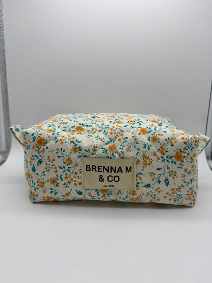 Orange Marigold Quilted Pouch