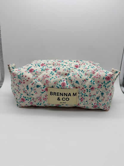 Pink Marigold Quilted Pouch