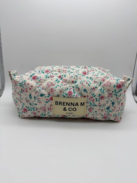 Pink Marigold Quilted Pouch