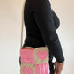 Mini Pink Heart Checkered Crochet Bag