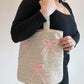 Pink Bow Crochet Bag