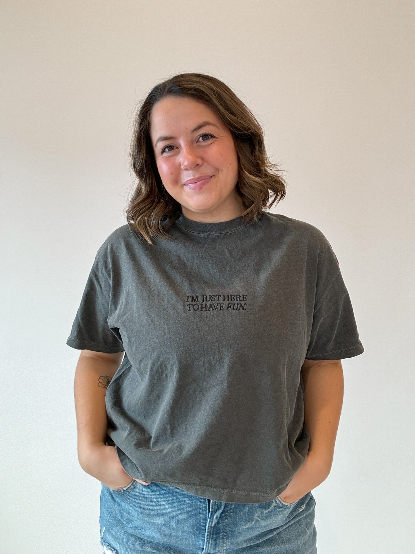 Charcoal Here To Have Fun T-shirt