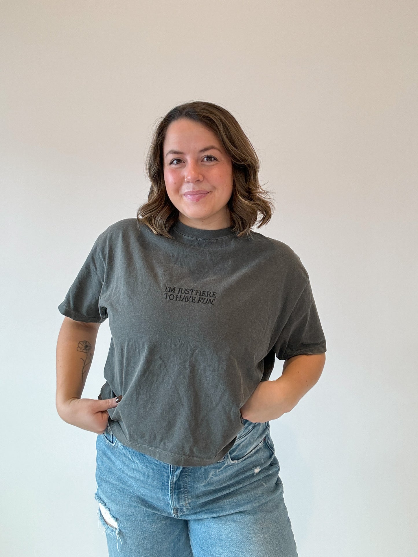 Charcoal Here To Have Fun T-shirt