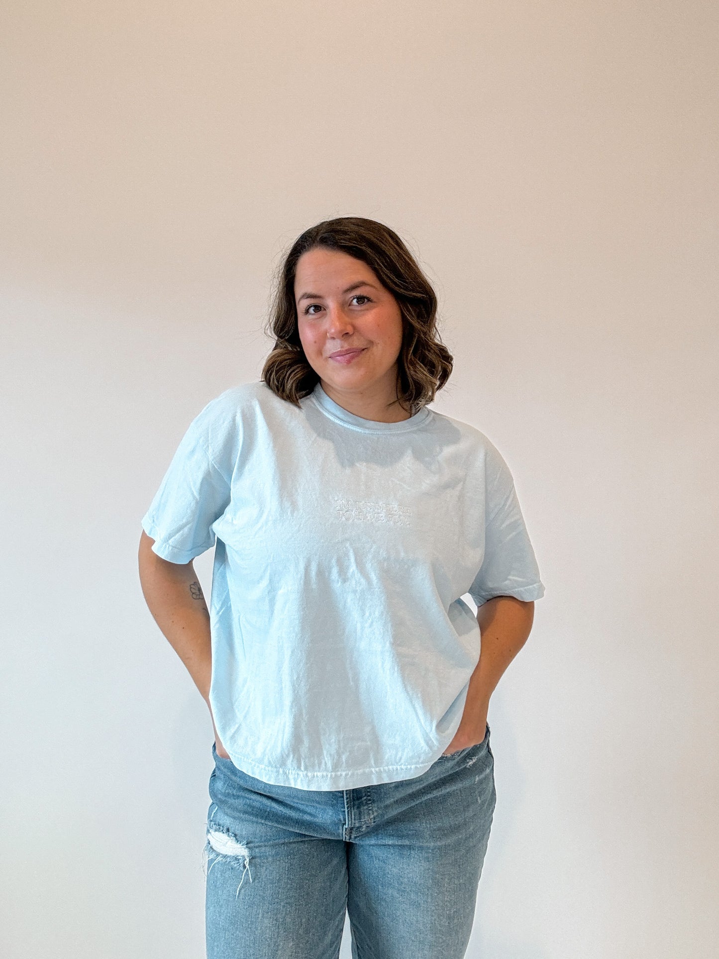 Light Blue Here To Have Fun T-shirt