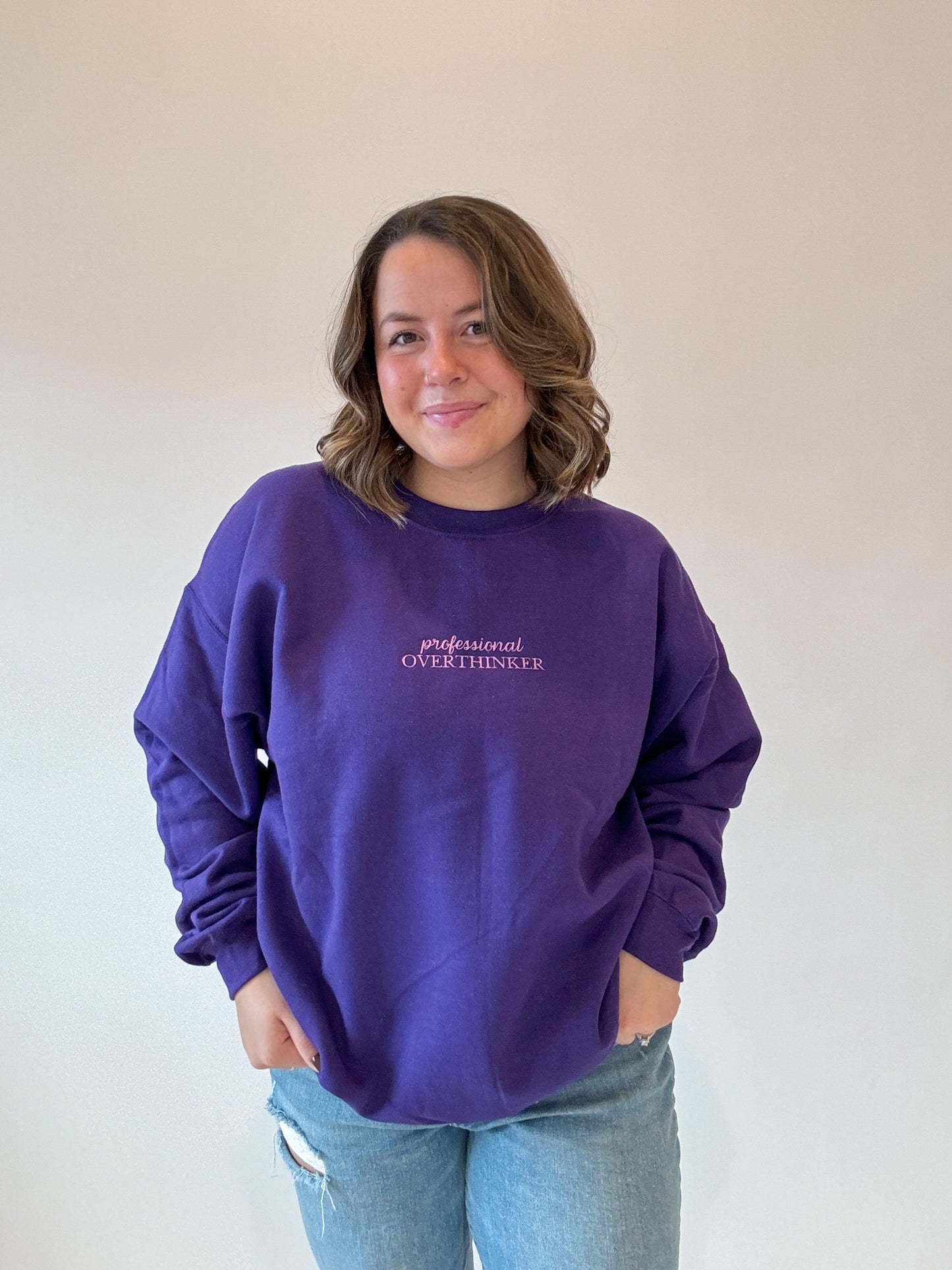 Professional Overthinker Embroidered Crewneck