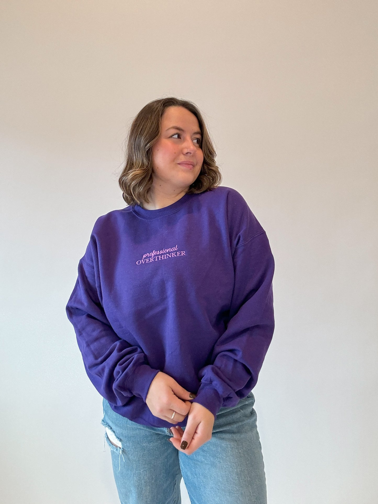 Professional Overthinker Embroidered Crewneck