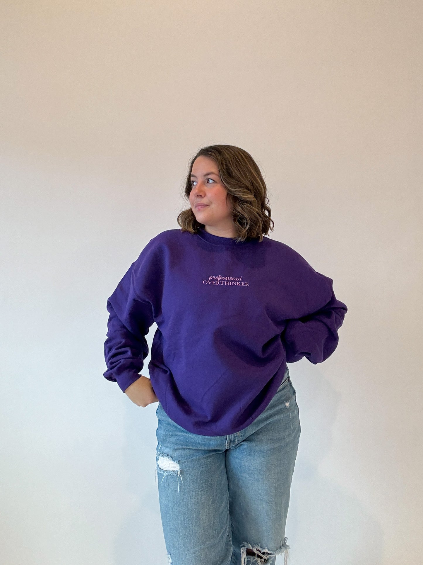Professional Overthinker Embroidered Crewneck